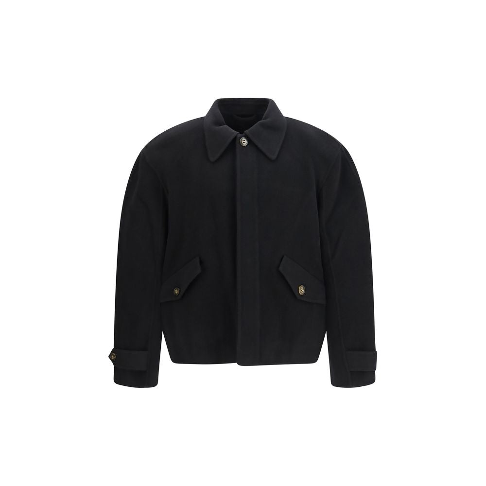 SÉFR Black Wool Oves Aries Full-Length Jacket