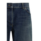 The Row Blue Cotton Relaxed Fit Jeans