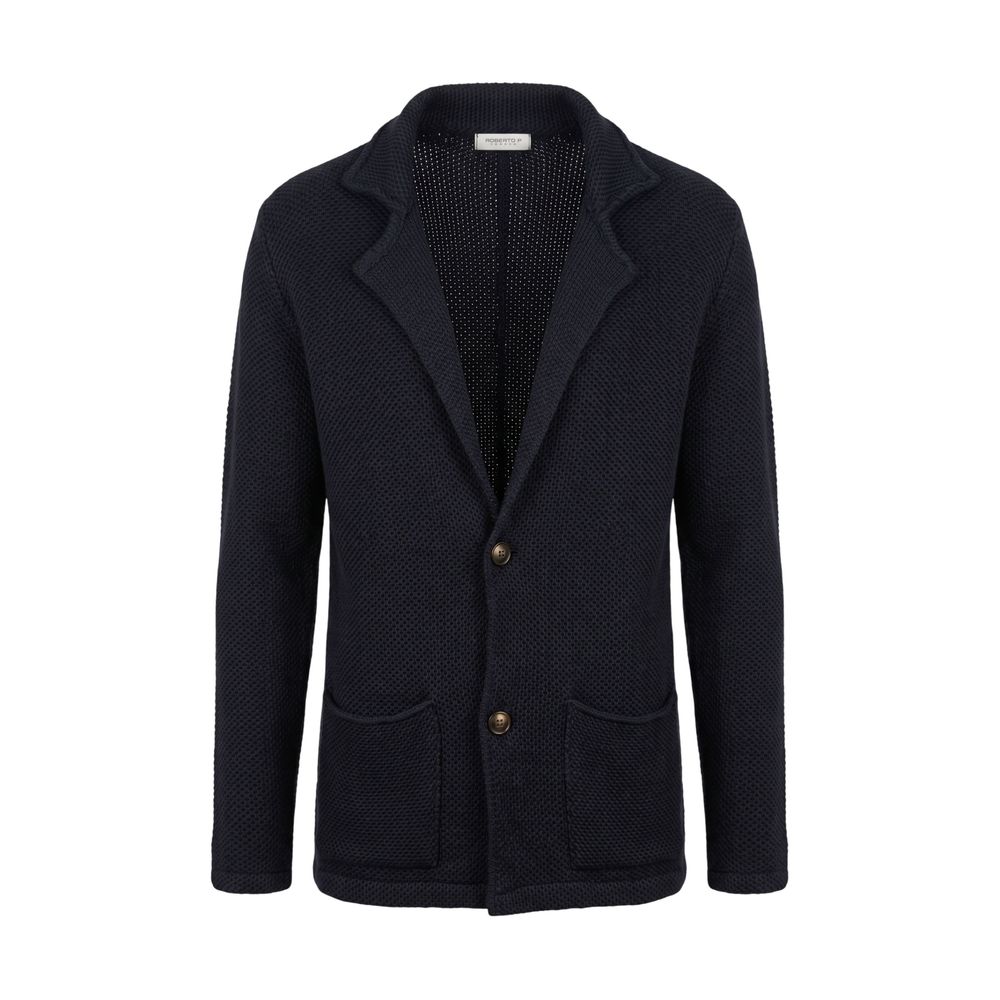 Roberto Pepe Luxury Blue Wool Men's Sweater