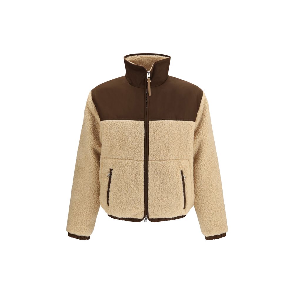 Ami Paris Beige Polyester Full-Length Jacket