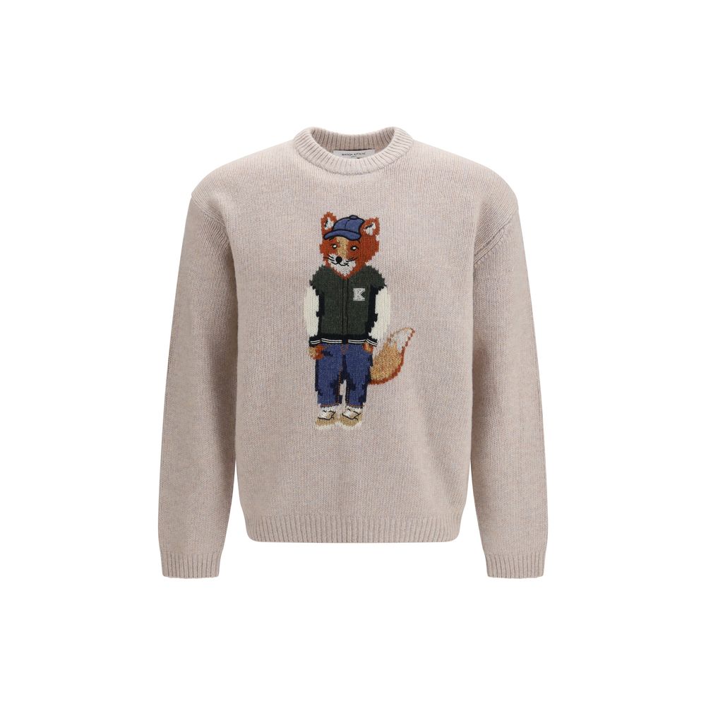 Maison Kitsuné Beige Wool Oves Aries Sweatshirt