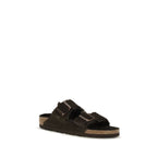 BIRKENSTOCK 1774 Brown Suede Leather Flat Sandals