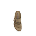 BIRKENSTOCK 1774 Brown Nubuc Leather Flat Sandals