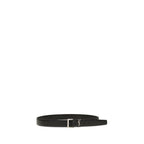 Saint Laurent Black Calf Leather Bos Taurus Regular Belt