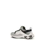 Off-White Gray Fabric Athletic Sneakers