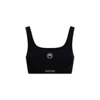 Marine Serre Black Cotton Sport Bra