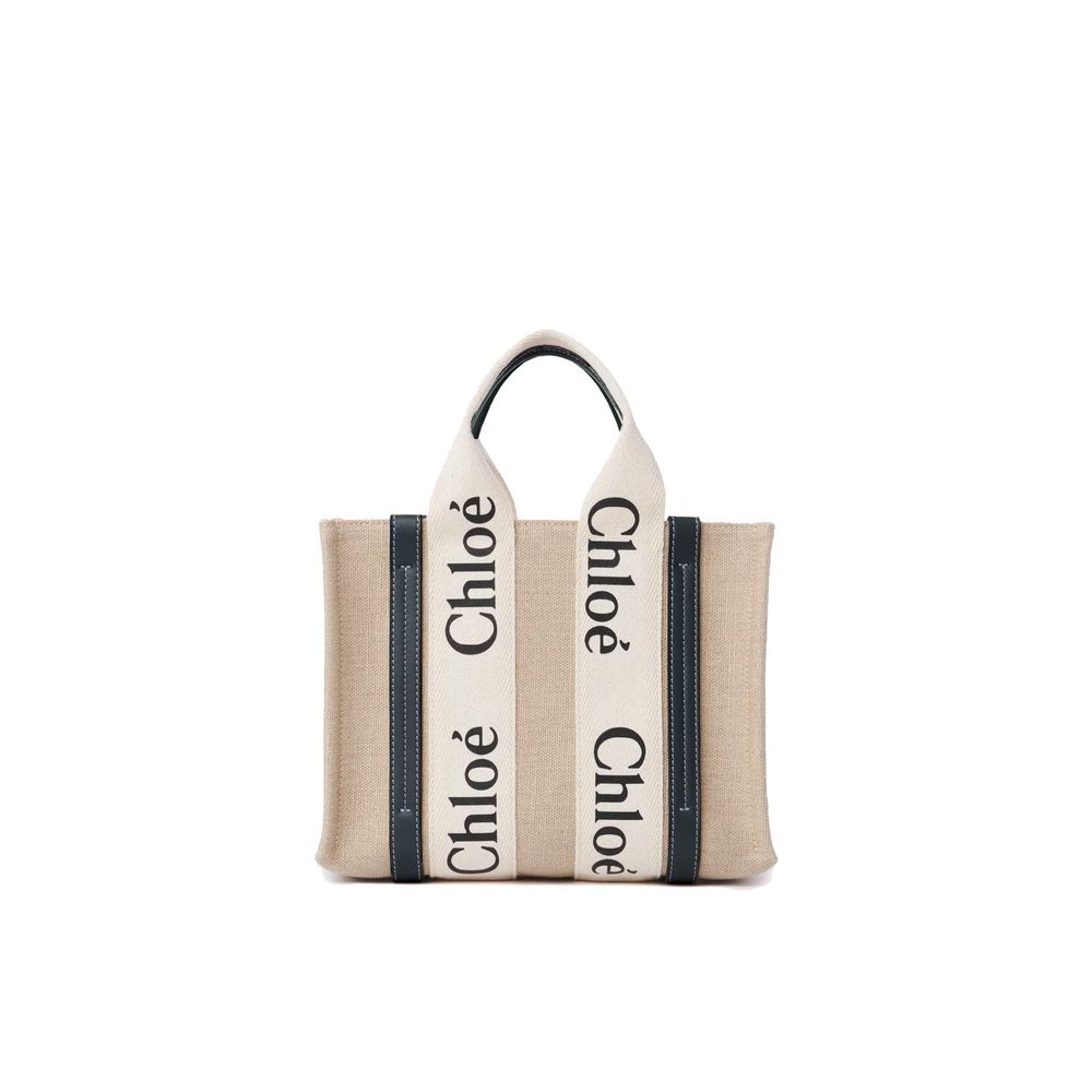 Chloé Beige Linen Tote Bag