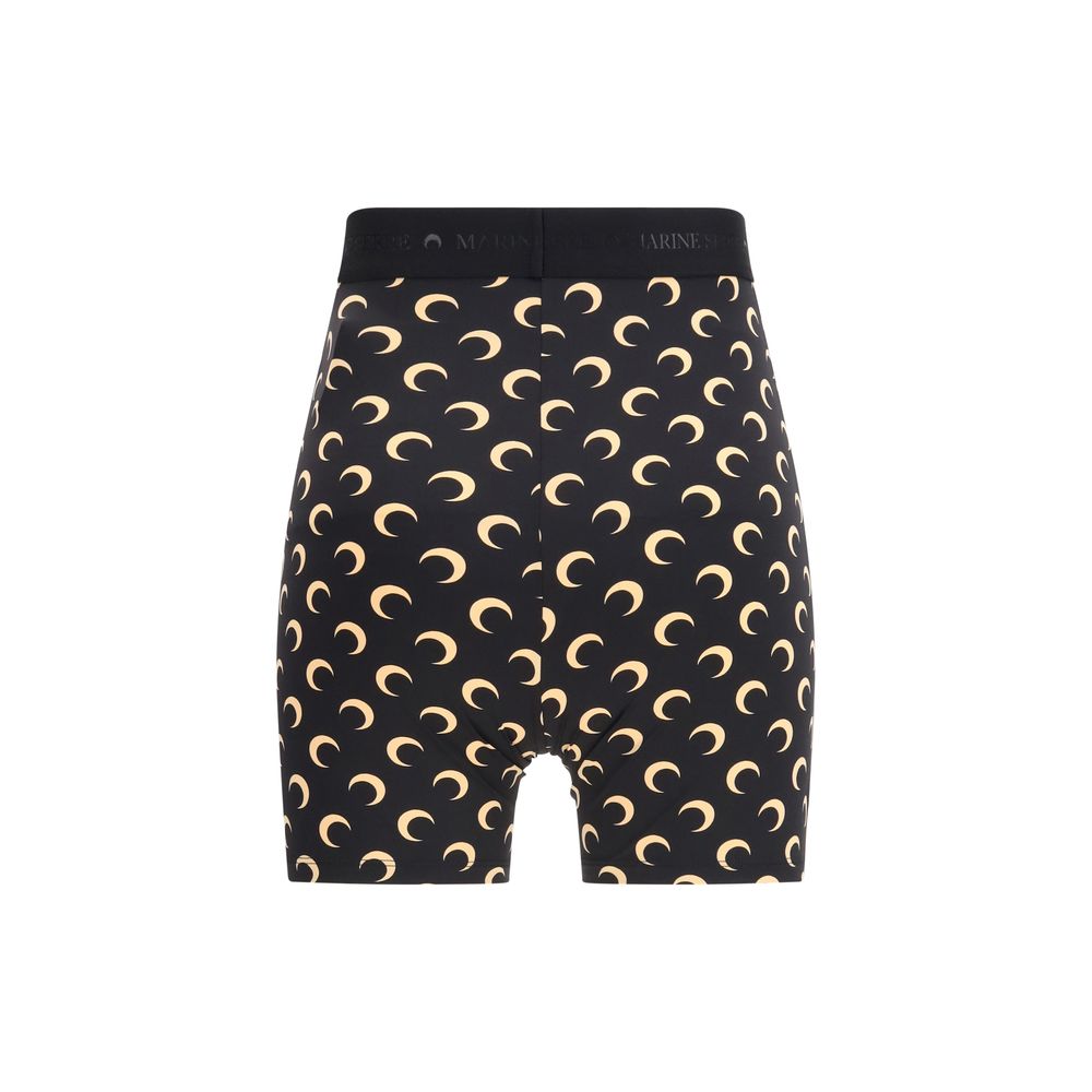 Marine Serre Black Polyamide Bermuda Shorts