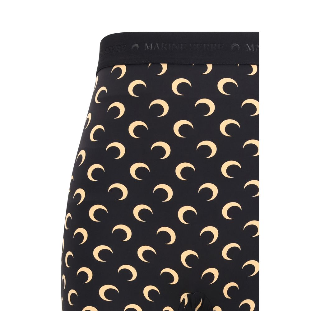 Marine Serre Black Polyamide Bermuda Shorts