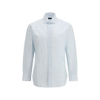 Finamore Blue Cotton Pattern Shirt