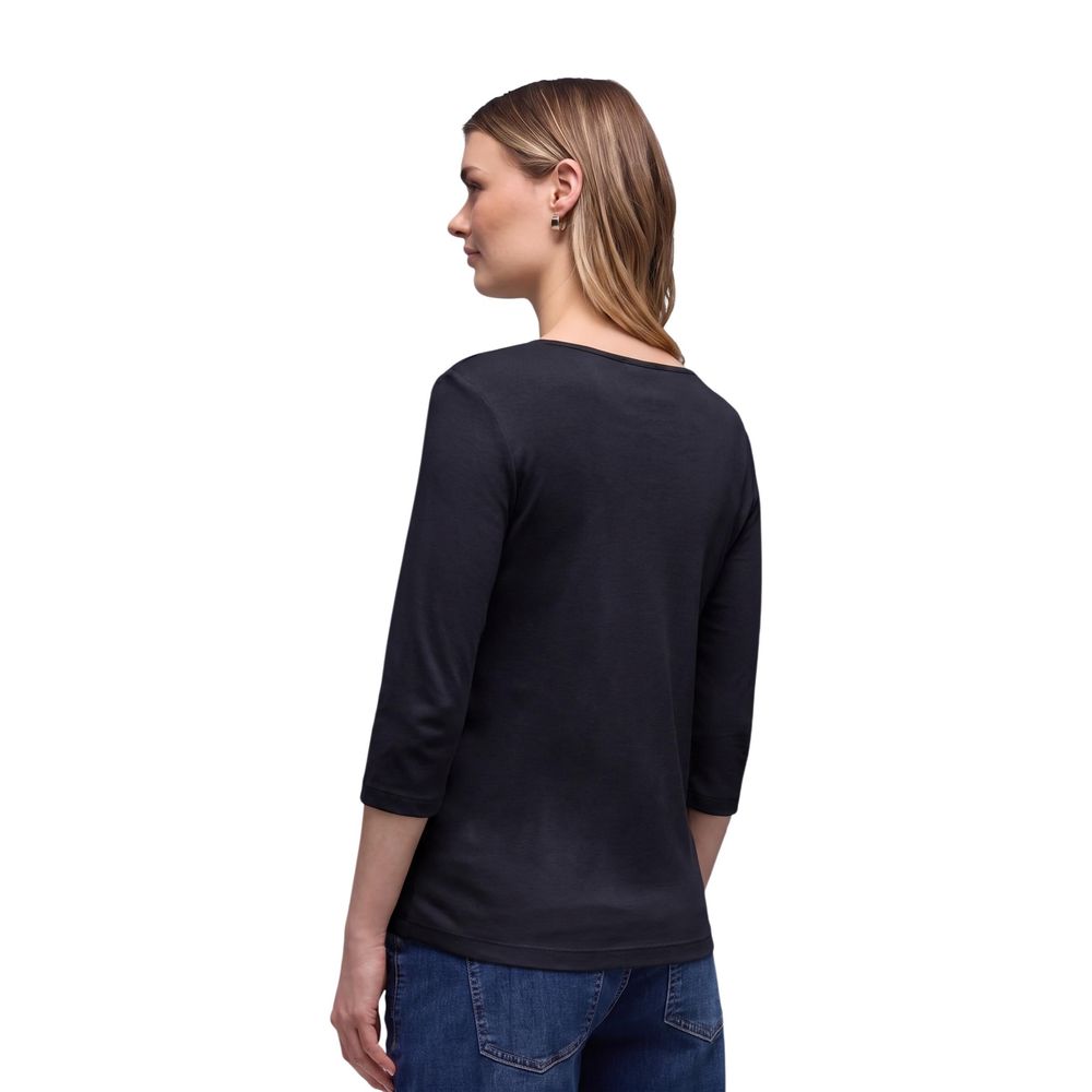 Street One Black Cotton Long Sleeve T-Shirt