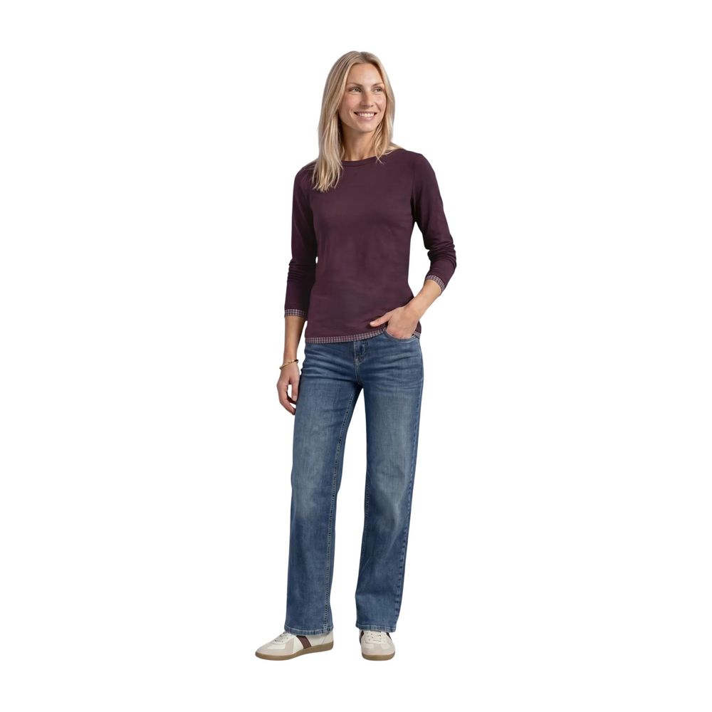 Street One Purple Cotton Long Sleeve T-Shirt