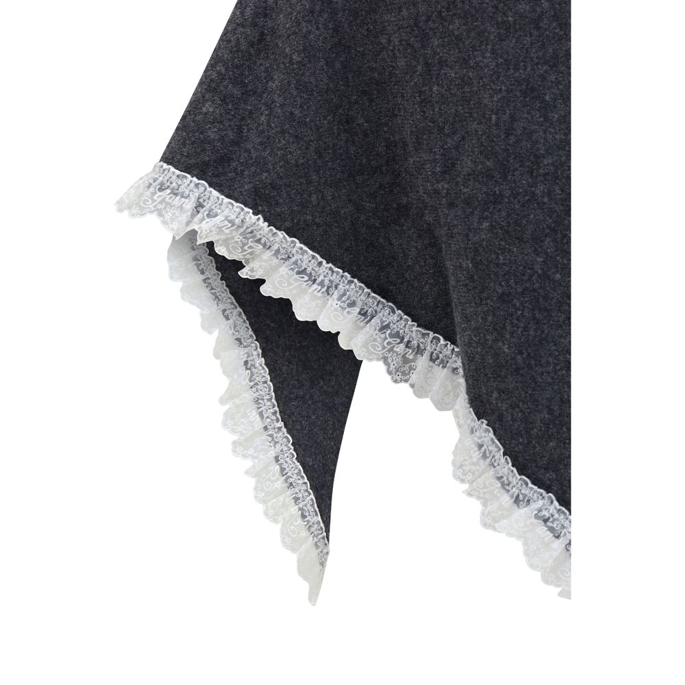 Ganni Gray Wool Oves Aries Scarf