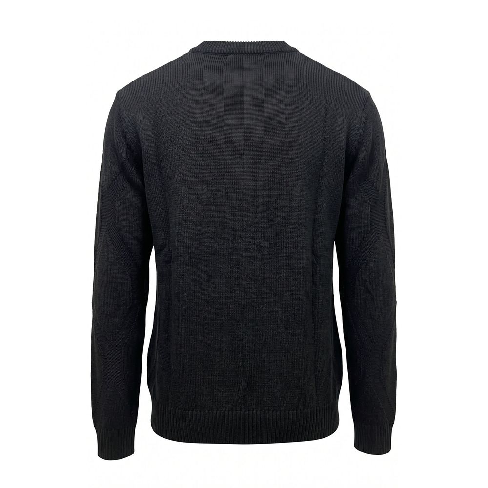 Roberto Pepe Luxury Black Wool Men Sweater