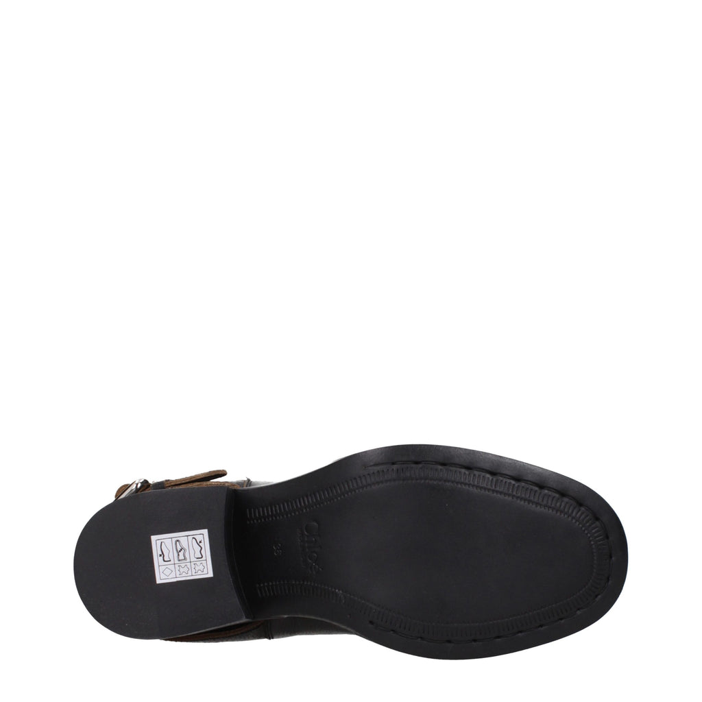 Chloé Black Leather Ankle Boots