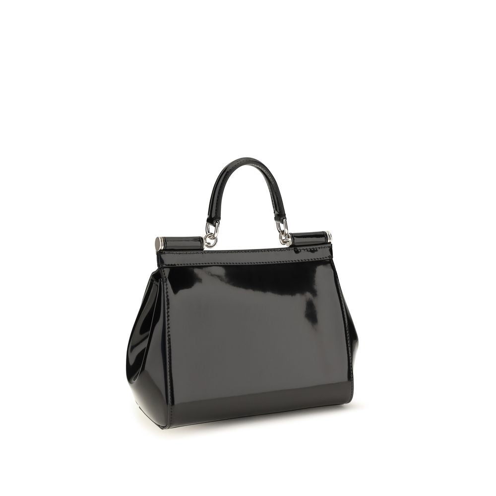 Dolce & Gabbana Black Calf Leather Bos Taurus Handbag