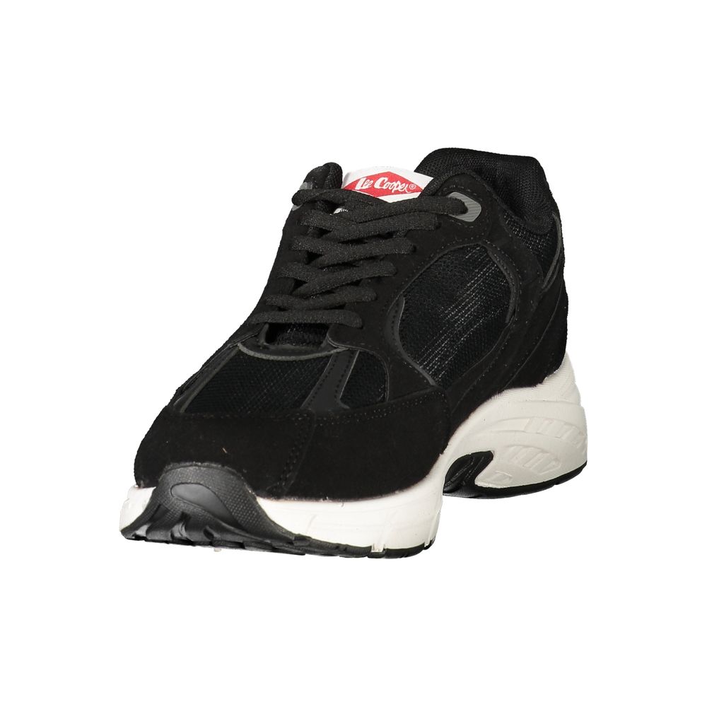 LEE COOPER Black Polyester Athletic Sneakers