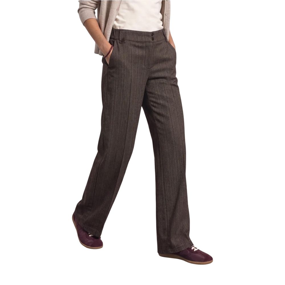 Street One Brown Polyester Casual Pants