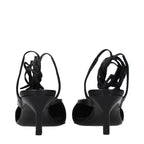 The Attico Black Leather High Heel Pumps