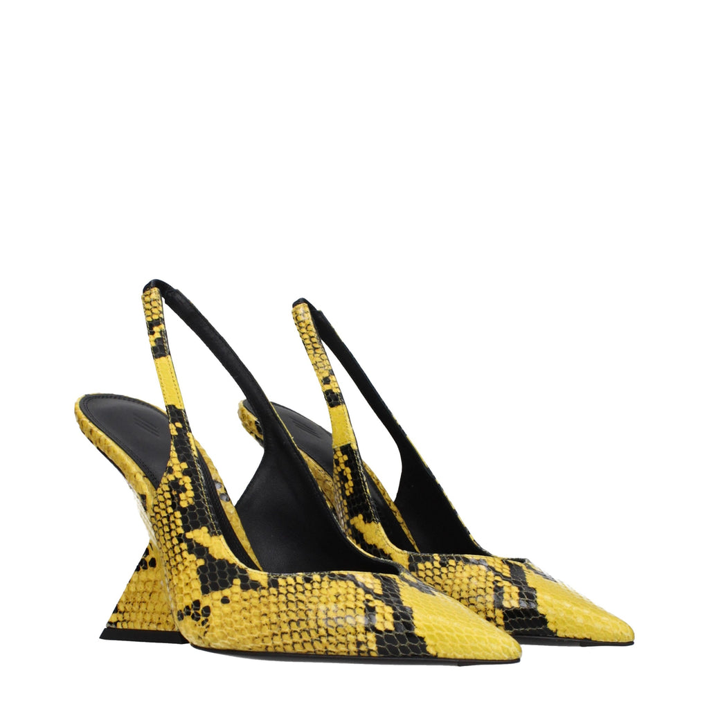 The Attico Yellow Leather Platform Pumps
