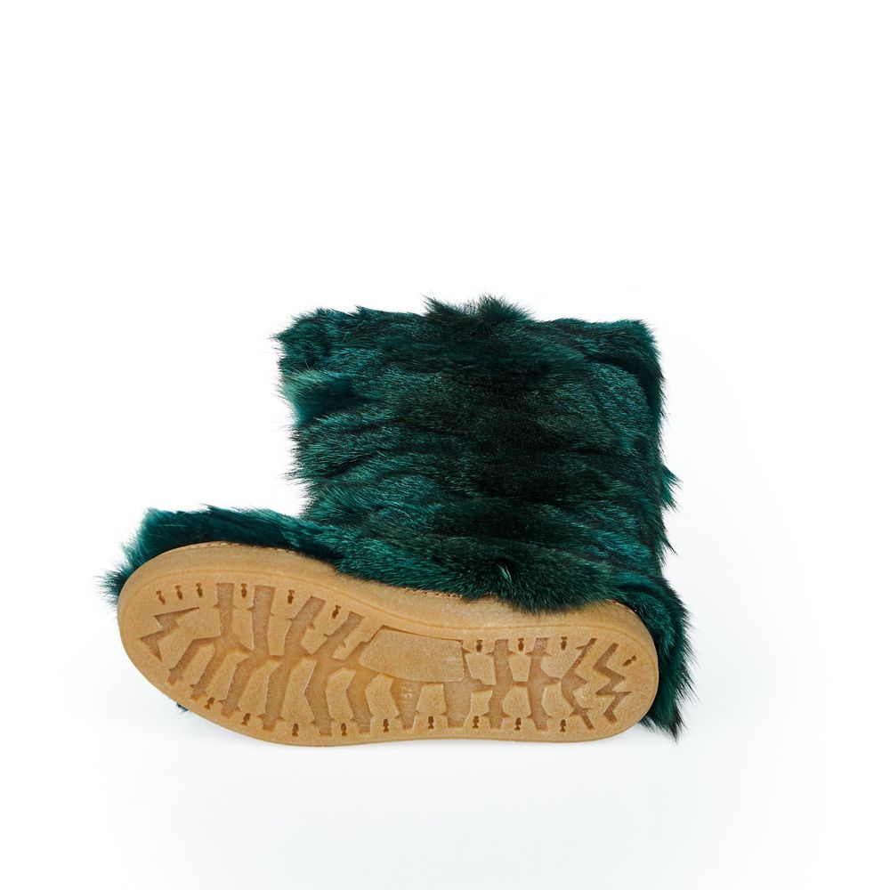 Mr&Mrs Italy Teal Fur Women's Shoe