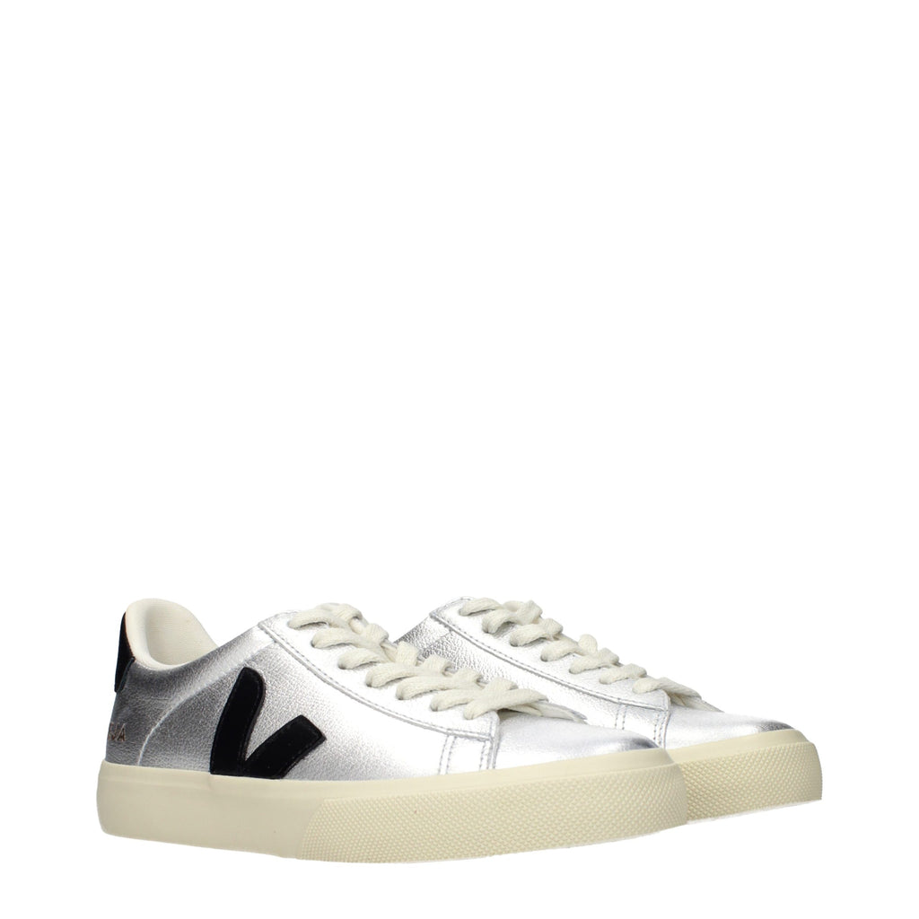 Veja Gray Leather Low Top Sneakers