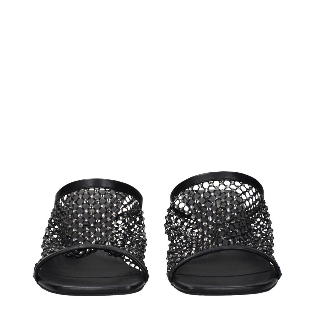 Stella McCartney Black Leather Stiletto Heel Sandals