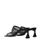 Stella McCartney Black Leather Stiletto Heel Sandals