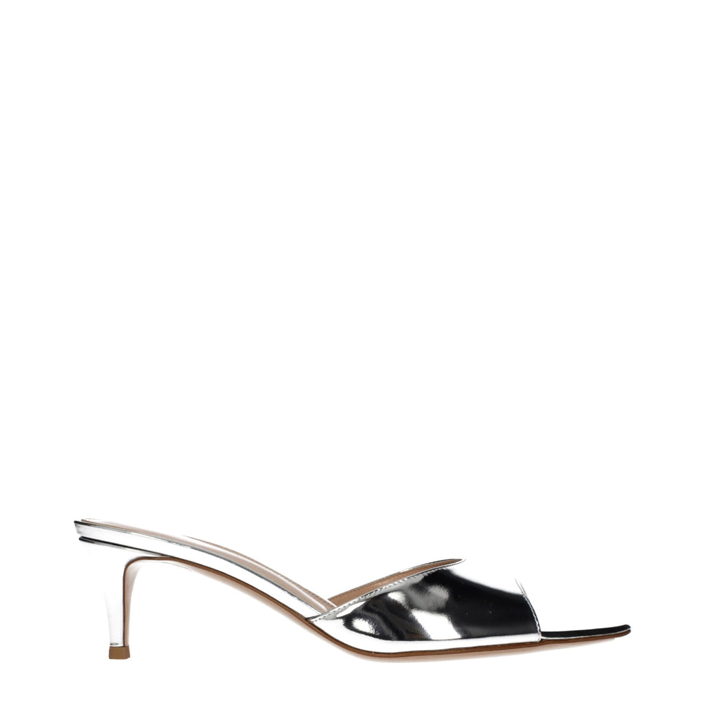 Gianvito Rossi Gray Leather Platform Sandals