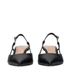 Gianvito Rossi Black Leather Mid Heel Pumps
