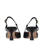 Gianvito Rossi Black Leather Mid Heel Pumps