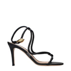 Gianvito Rossi Black Leather Stiletto Heel Sandals