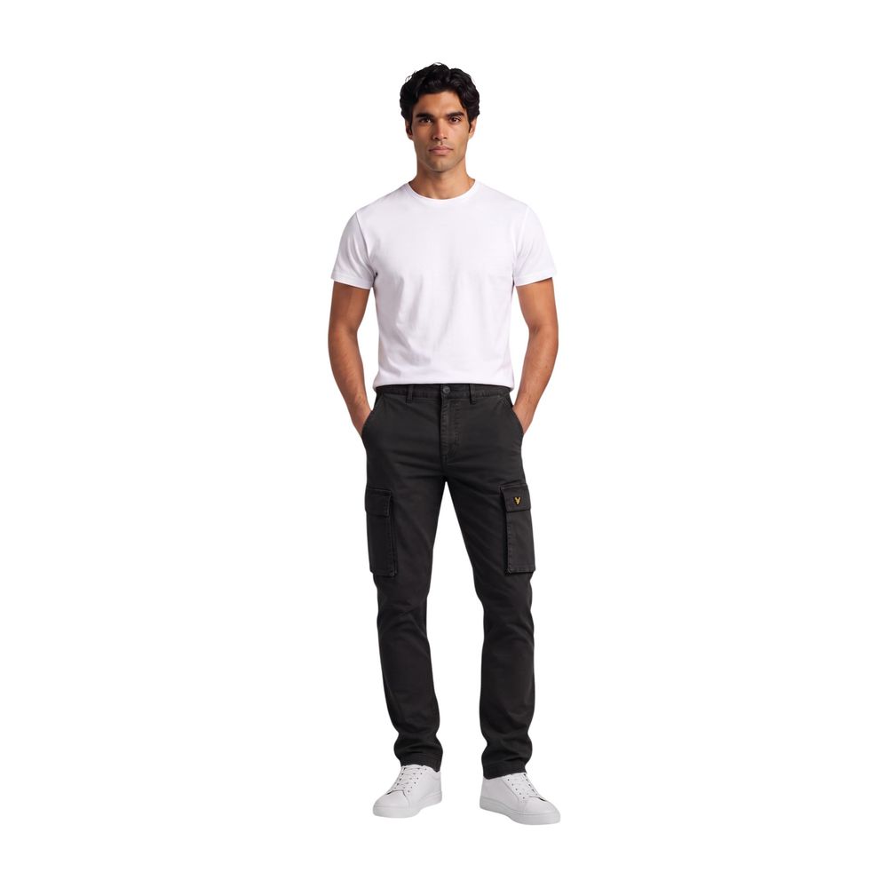 Lyle & Scott Black Cotton Cargo Pants