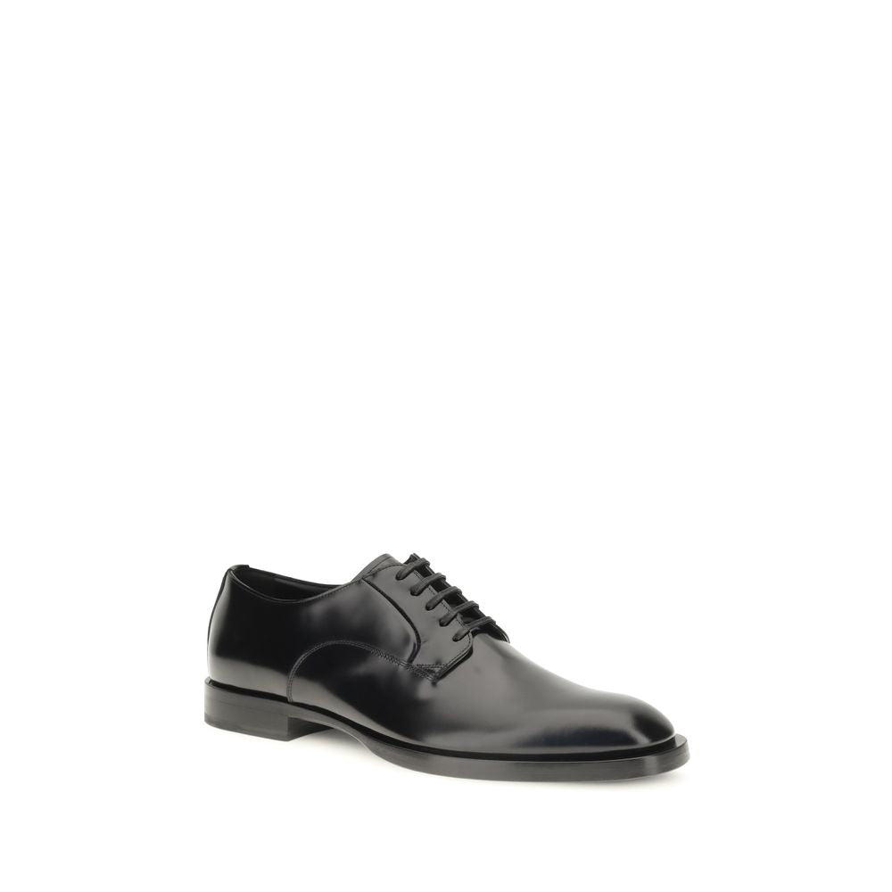 Dolce & Gabbana Black Calf Leather Bos Taurus Oxfords And Derbies