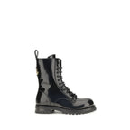 Dolce & Gabbana Black Calf Leather Bos Taurus Lace-Up Boots