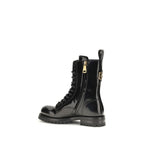 Dolce & Gabbana Black Calf Leather Bos Taurus Lace-Up Boots