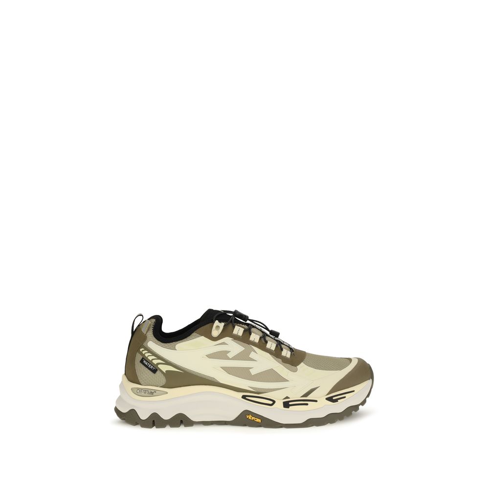 Off-White Bicolor Polyester Athletic Sneakers