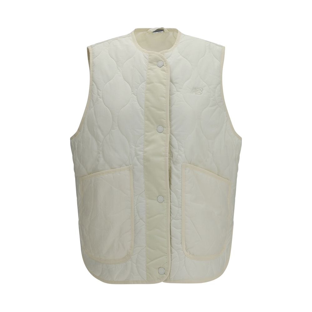 New Balance White Polyamide Sleeveless Jacket