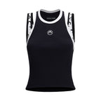 Marine Serre Black Organic Cotton Sleeveles T-Shirt