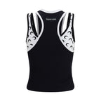 Marine Serre Black Organic Cotton Sleeveles T-Shirt