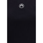 Marine Serre Black Organic Cotton Sleeveles T-Shirt