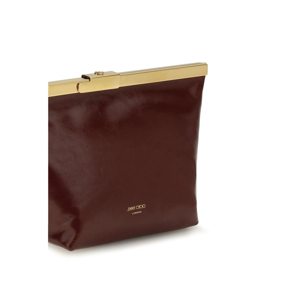 Jimmy Choo Bordeaux Calf Leather Bos Taurus Clutch Bag