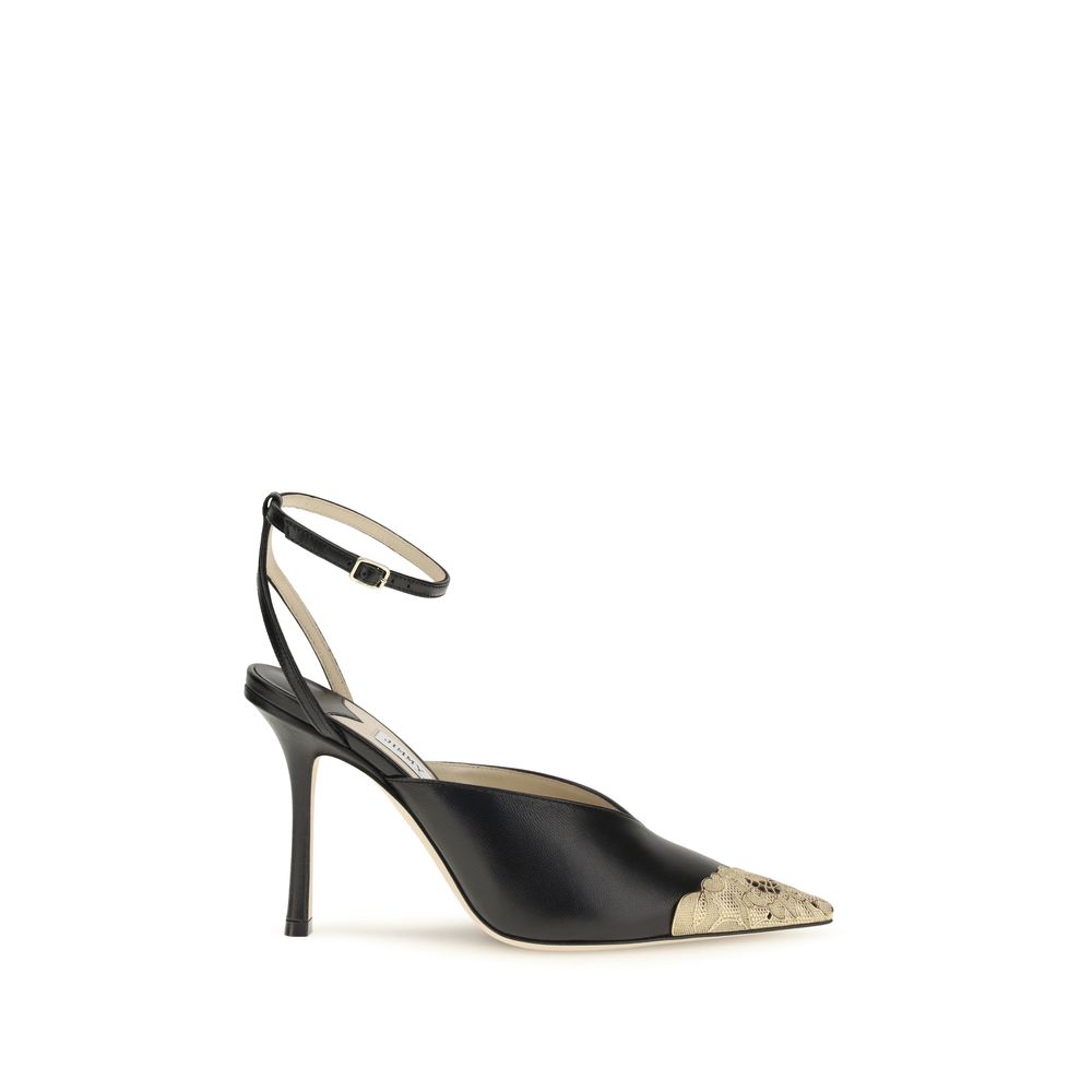 Jimmy Choo Black Calf Leather Bos Taurus High Heel Pumps