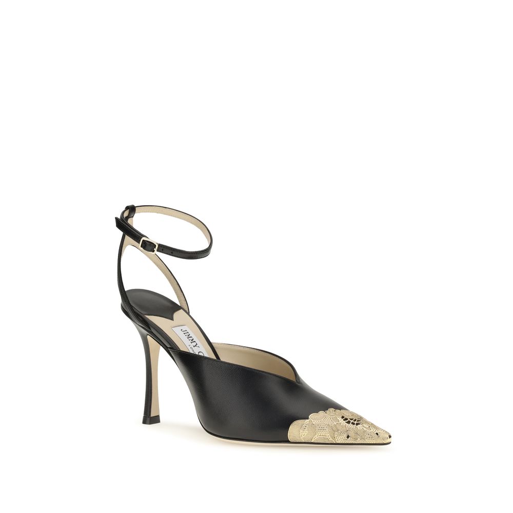 Jimmy Choo Black Calf Leather Bos Taurus High Heel Pumps