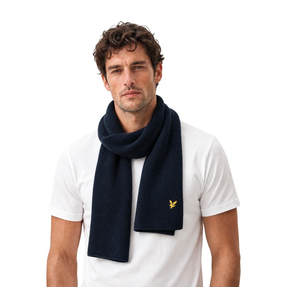 Lyle & Scott Blue Viscose Scarf