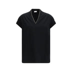 Brunello Cucinelli Black Cotton T-Shirt