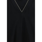 Brunello Cucinelli Black Cotton T-Shirt