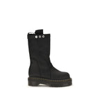 Rick Owens Black Nubuc Leather Lace-Up Boots