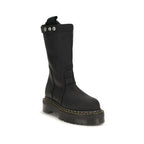Rick Owens Black Nubuc Leather Lace-Up Boots