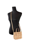 COACH Coach Mini City Gingham Straw Tote Crossbody Bag